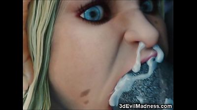 3d Ogres destroy victim Girls!