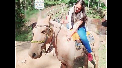 My first experience with a horse. I couldn't take it and I did this