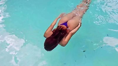 JOI Pool chick wants you to spunk on her labia