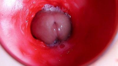A hefty lollipop inwards a humid hole spews liquid and will soon fill with milk